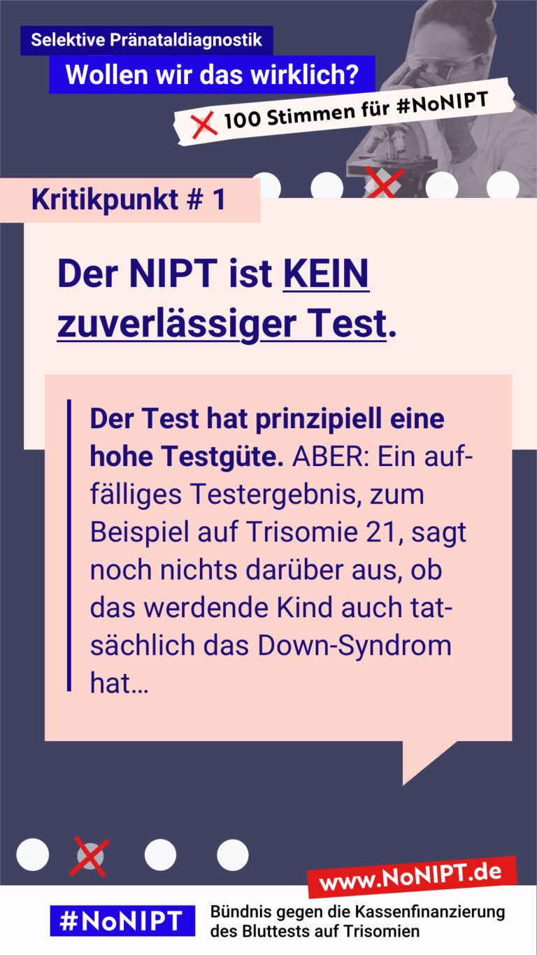 Der NIPT ist KEIN zuverlässiger Test. – #NoNIPT